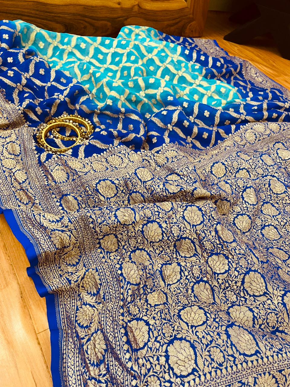 Pure Khaddi Georgette Banarasi Saree