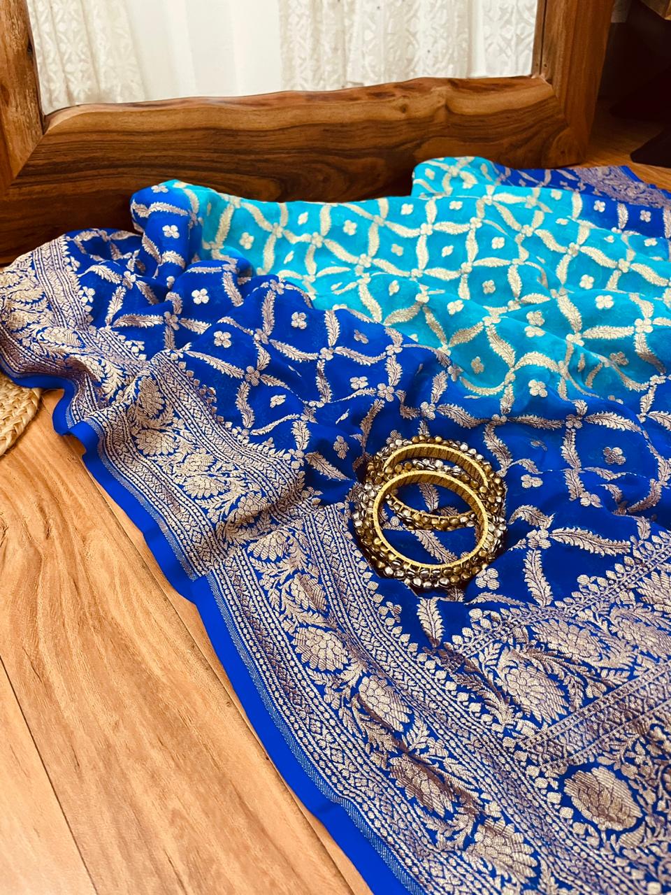 Pure Khaddi Georgette Banarasi Saree