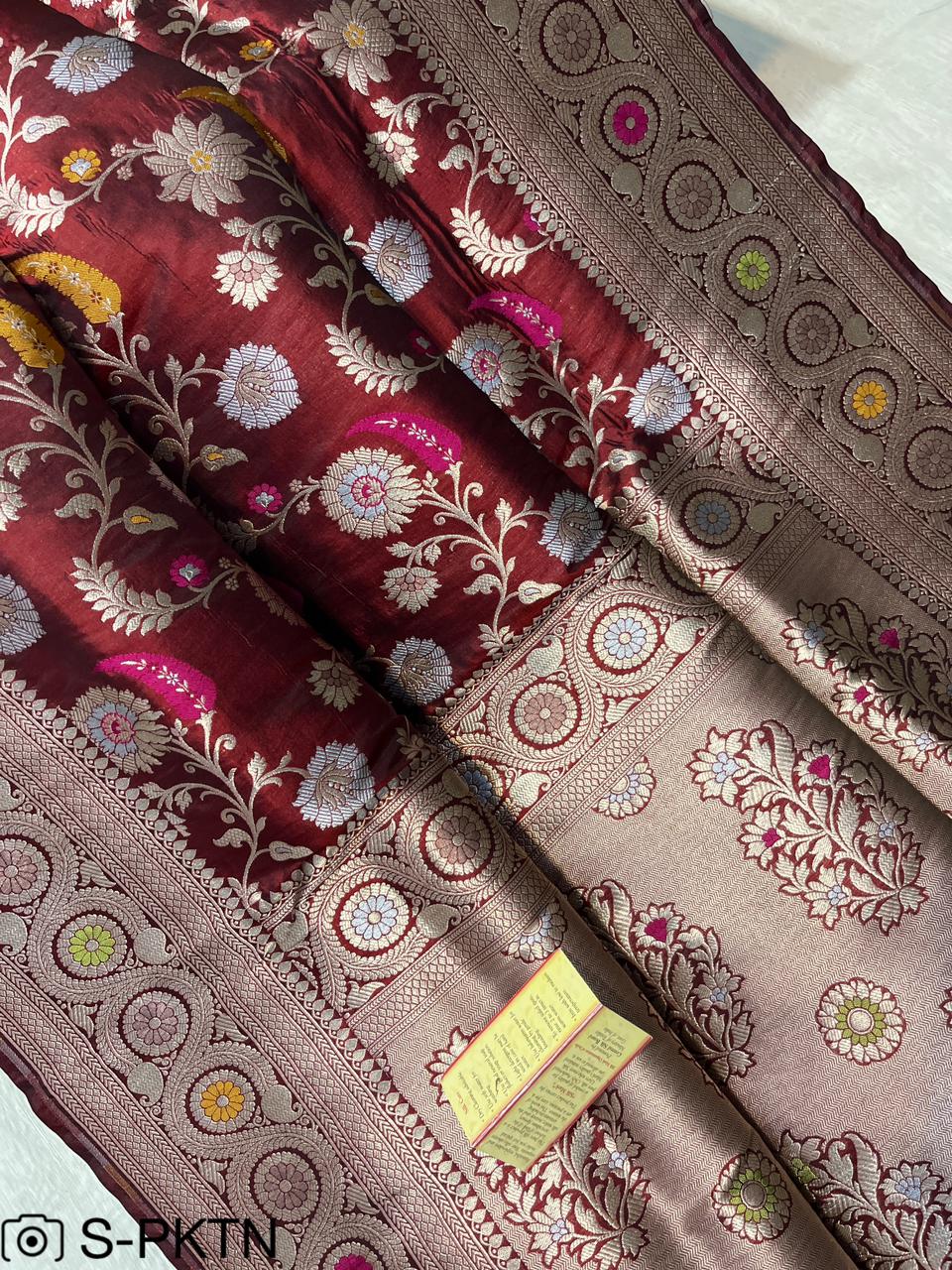 Katan Meenakari Handloom Banarasi Saree