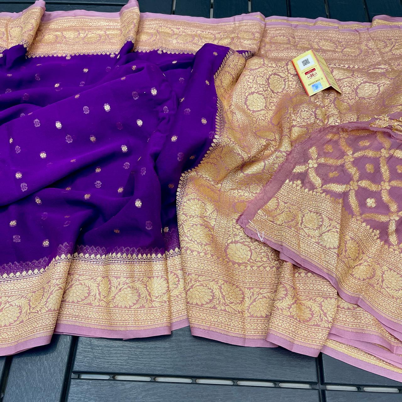Pure Khaddi Georgette Silk Saree