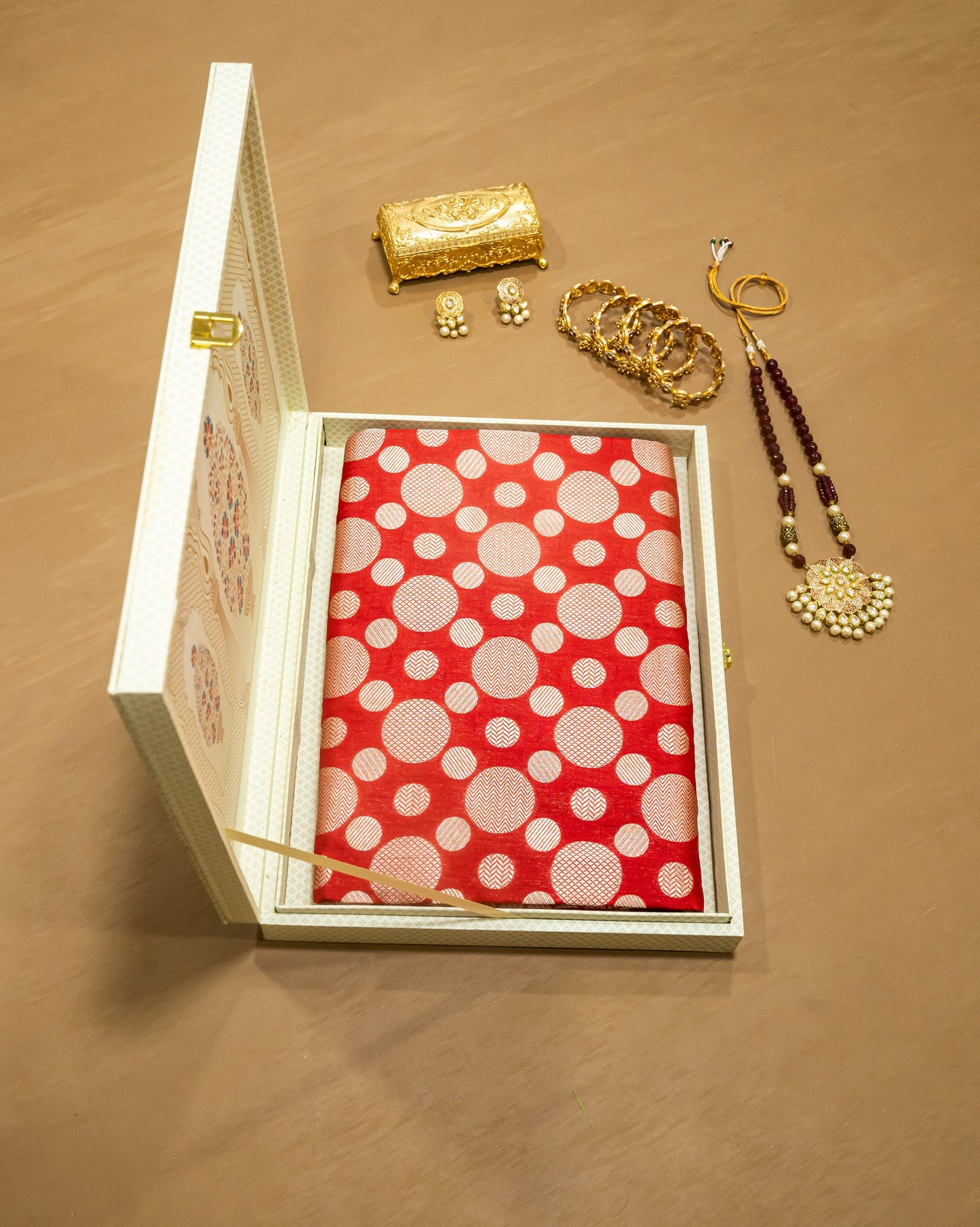 Pure Handloom Katan Red Banarasi Saree