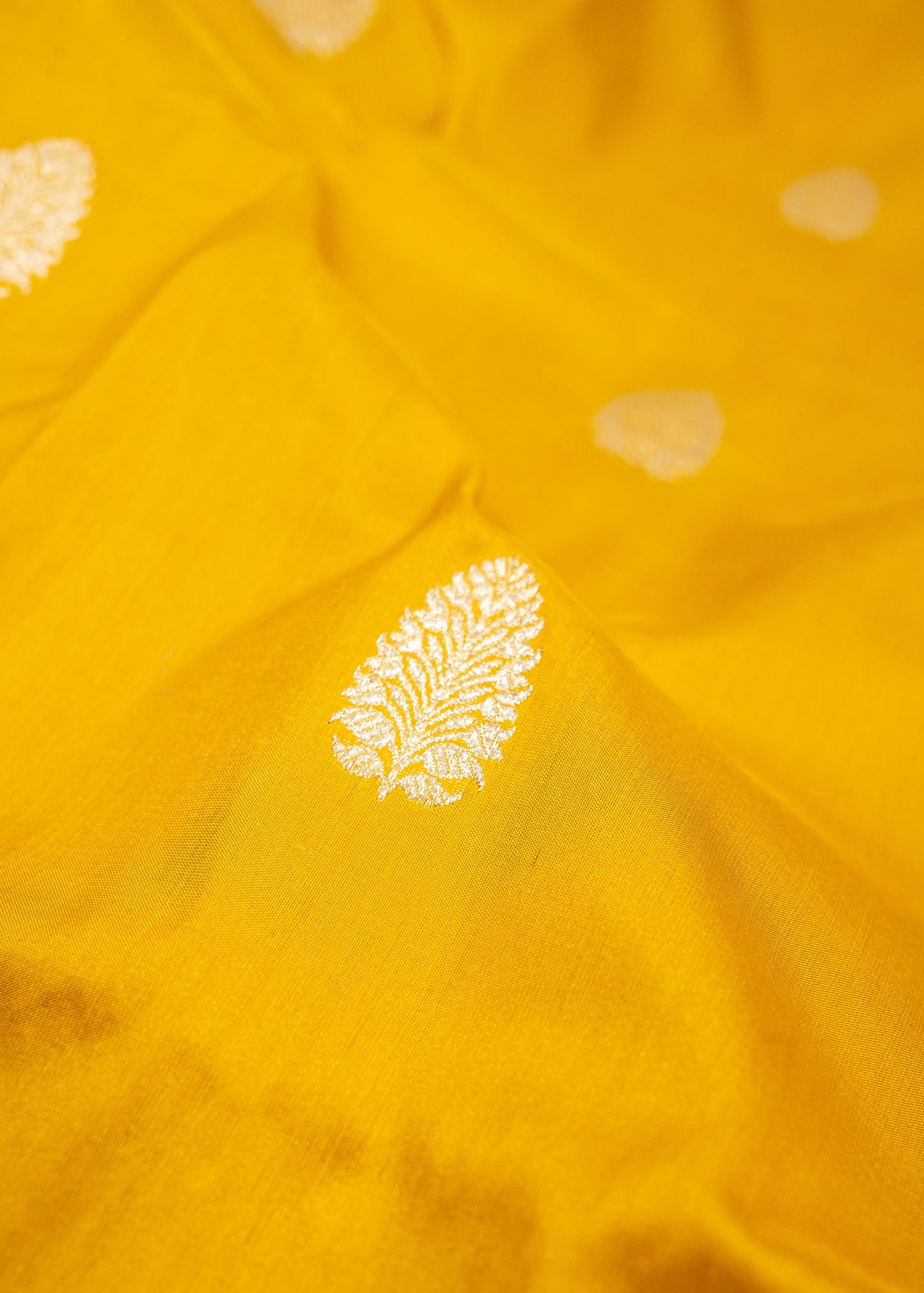 Mustard Pure Banarasi Handwoven Kadhua Katan Silk Saree