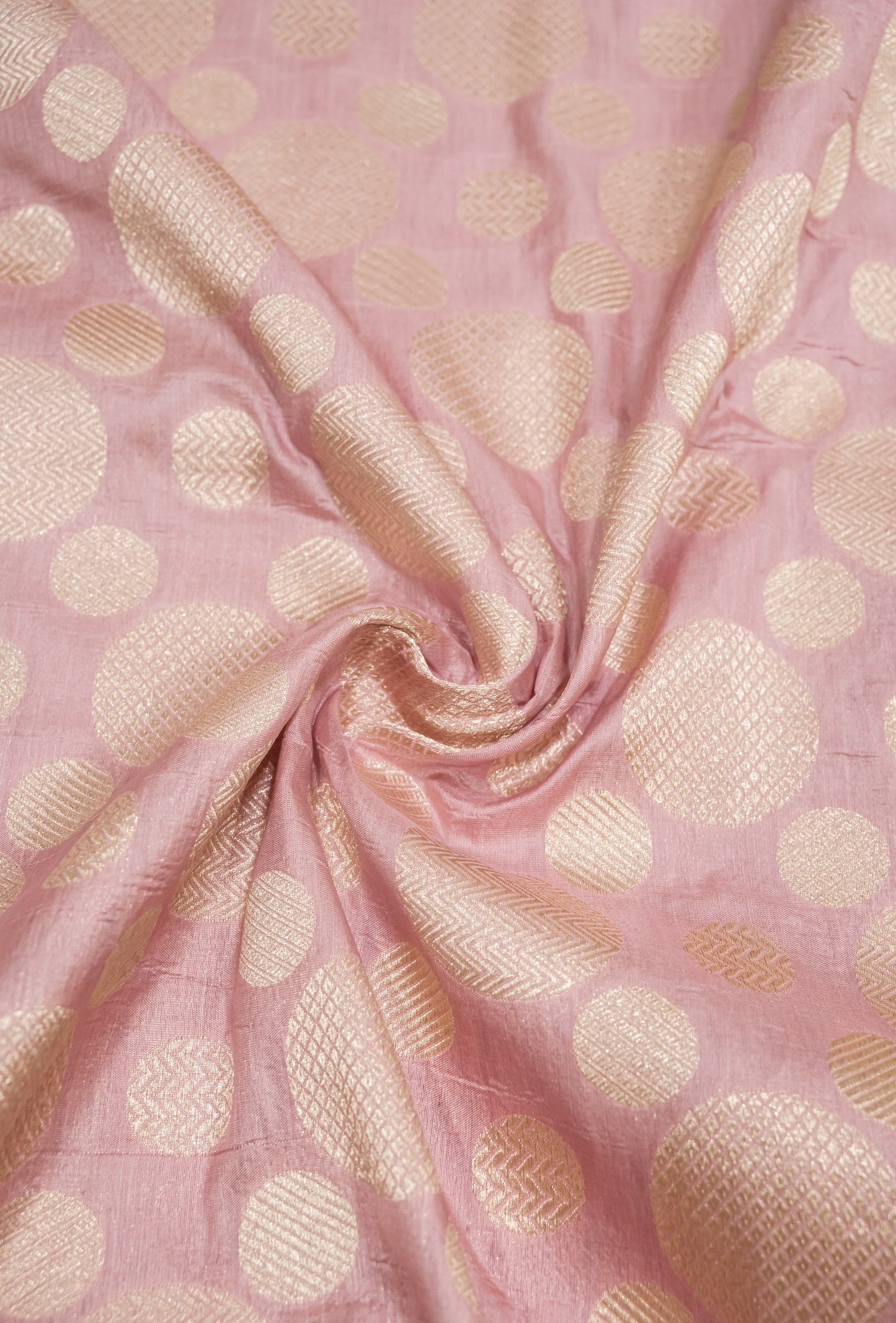 Pure Handloom Katan Baby Pink Banarasi Saree