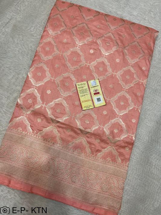 Pure Handloom Katan Cutwork Banarasi Saree