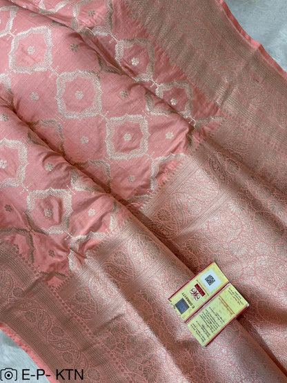 Pure Handloom Katan Cutwork Banarasi Saree