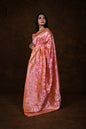 Dual Pink Handwoven Pure Katan Meenakari Banarasi Saree