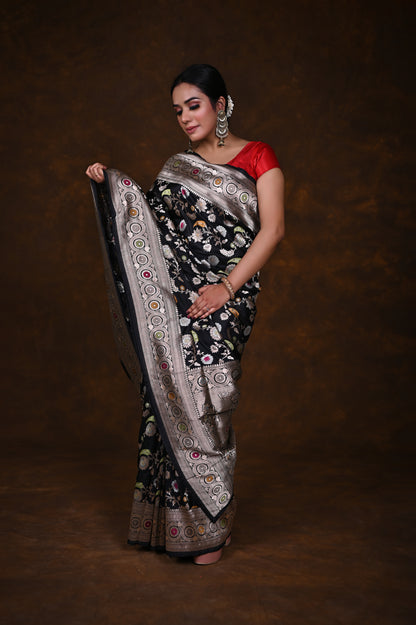 Pure Katan Meenakari Handloom Banarasi Saree