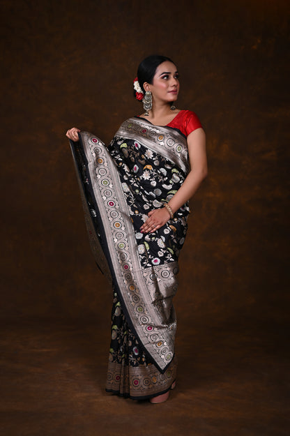 Pure Katan Meenakari Handloom Banarasi Saree