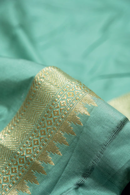 Sea Green Handwoven Pure Katan Multi Meenakari Banarasi Saree