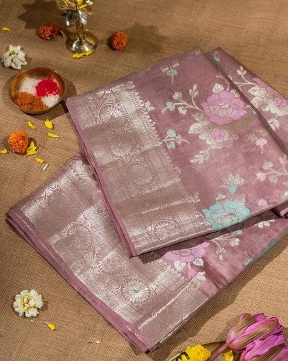 Pure Handwoven Chiniya Silk Banarasi Saree