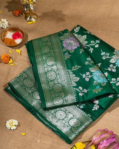 Pure Handwoven Chiniya Silk Banarasi Saree