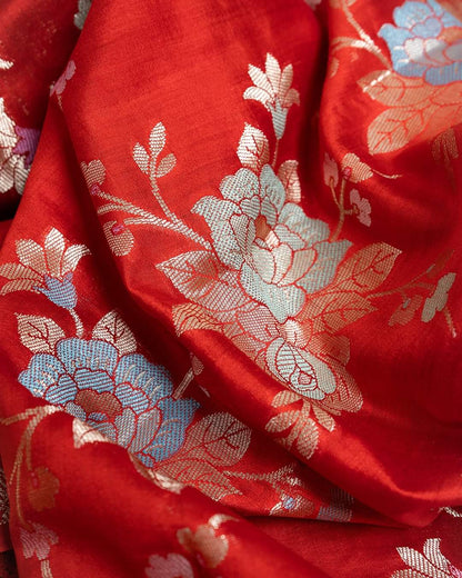 Pure Handwoven Chiniya Silk Banarasi Saree