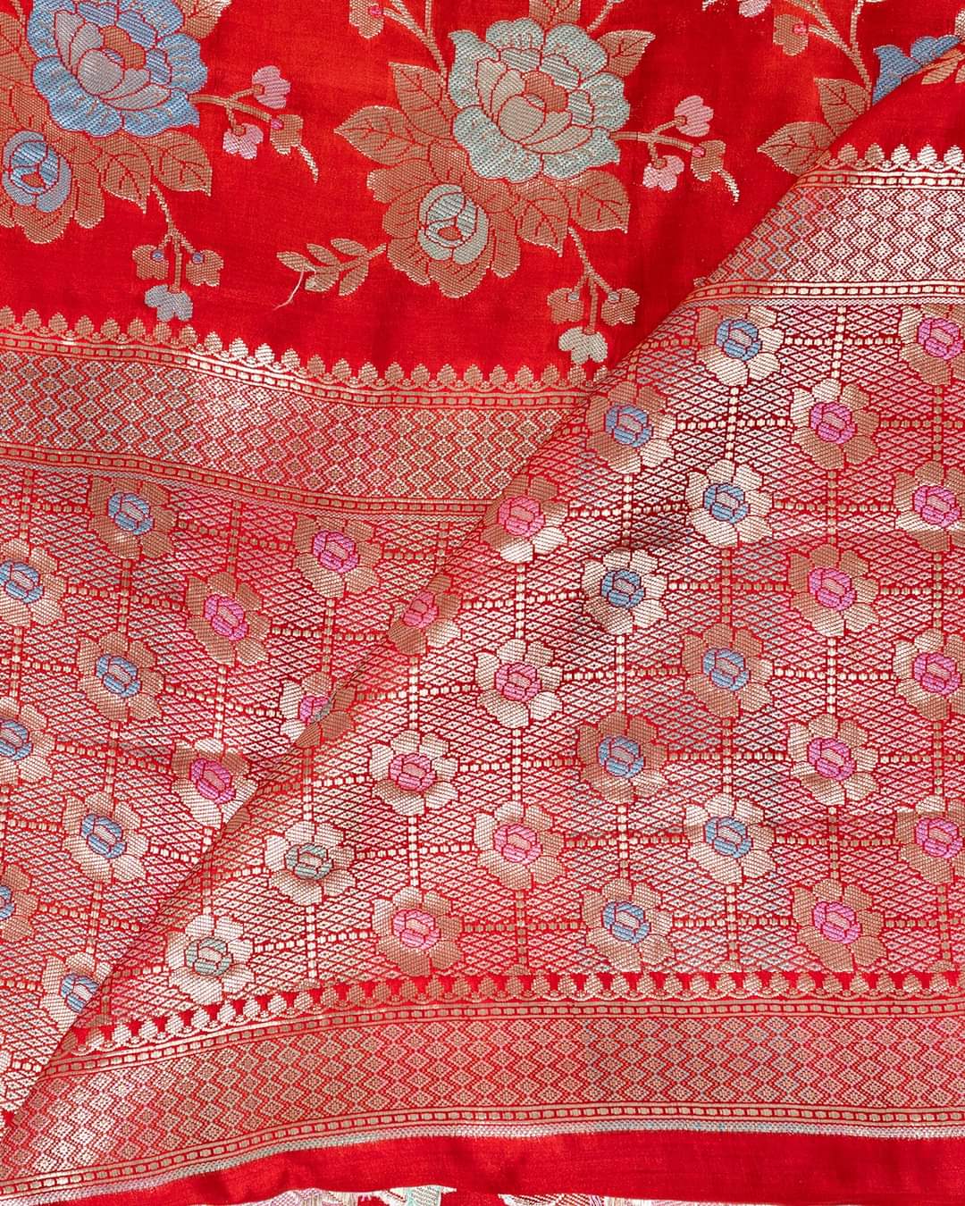 Pure Handwoven Chiniya Silk Banarasi Saree