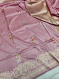 Baby Pink Handwoven Vintage Pure Banarasi Silk Saree