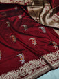 Maroon Handwoven Vintage Pure Banarasi Silk Saree