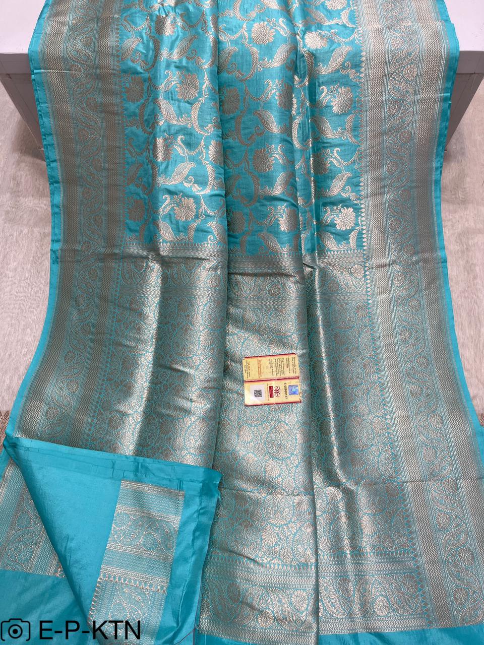 Pure Handloom Katan Cutwork Elegant Banarasi Saree