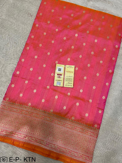 Pure Handloom Katan Cutwork Banarasi Saree