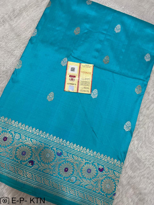 Banarasi Pure Handwoven Kadhua Meenakaari Katan Silk Wedding Saree