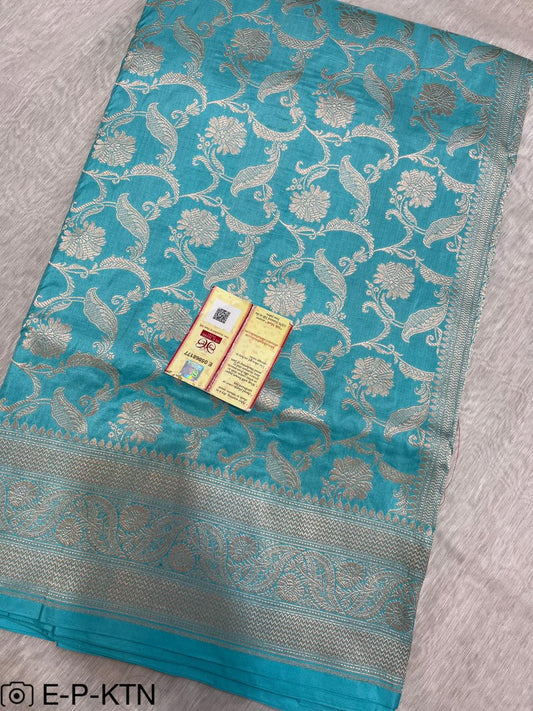 Pure Handloom Katan Cutwork Elegant Banarasi Saree