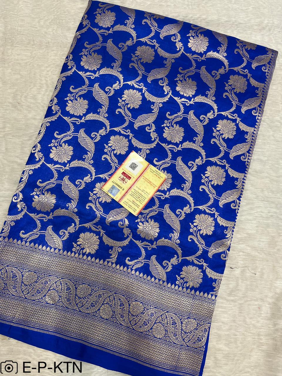 Pure Handloom Katan Cutwork Elegant Banarasi Saree