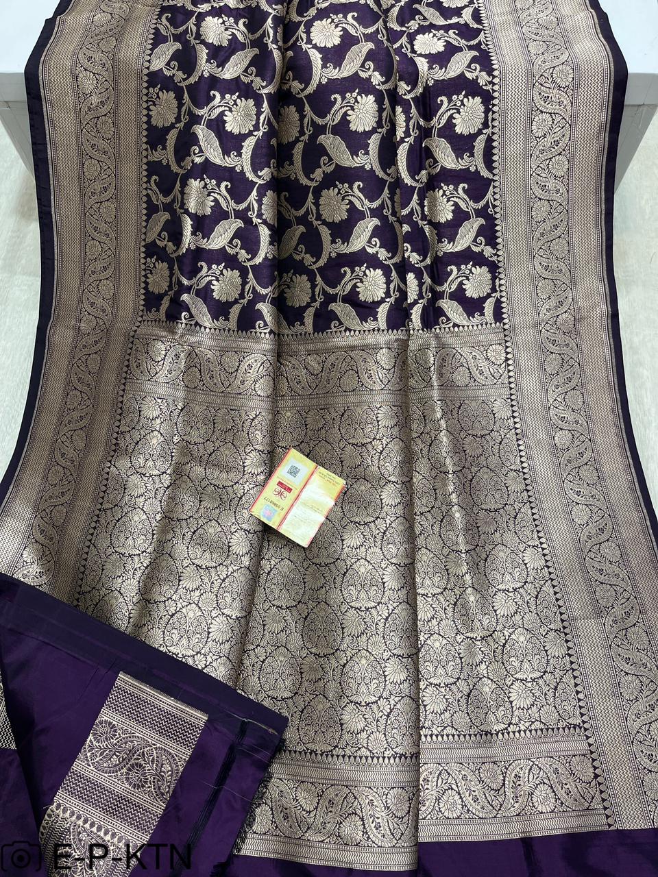 Pure Handloom Katan Cutwork Elegant Banarasi Saree