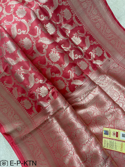 Pure Handloom Katan Cutwork Elegant Banarasi Saree