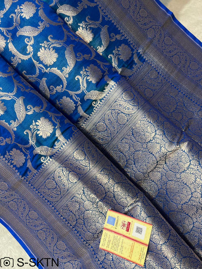 Pure Handloom Katan Cutwork Elegant Banarasi Saree