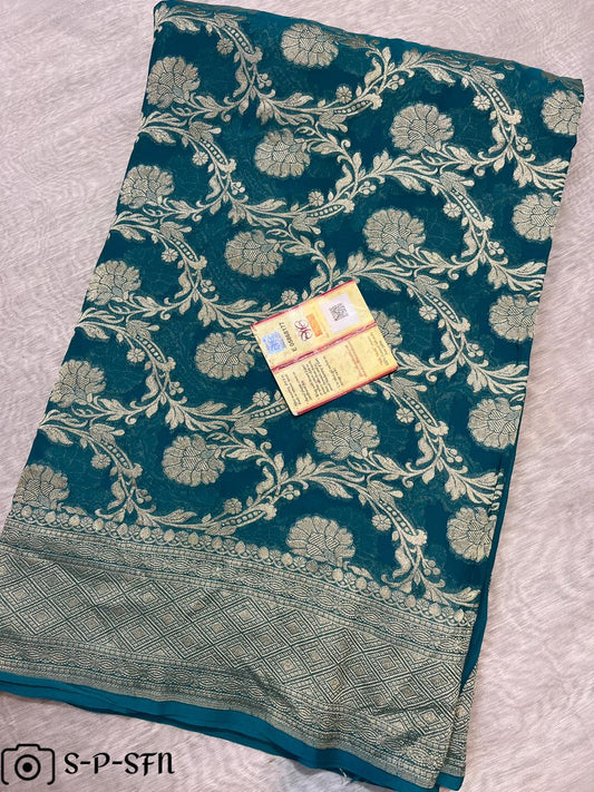 Pure Khaddi Georgette Silk Saree