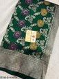 Green Handwoven Pure Katan Meenakari Banarasi Saree