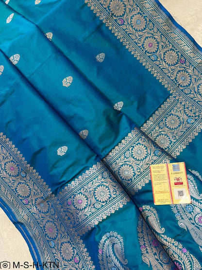 Banarasi Pure Handwoven Kadhua Meenakaari Katan Silk Wedding Saree