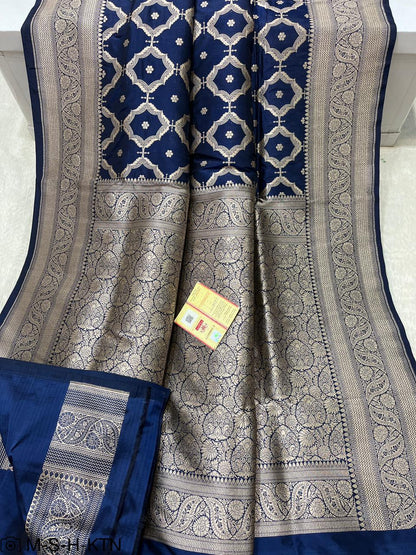 Pure Elegant Handwoven Katan Cutwork Banarasi Saree