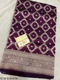 Pure Elegant Handwoven Katan Cutwork Banarasi Saree