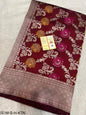 Maroon Handwoven Pure Katan Meenakari Banarasi Saree