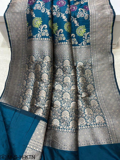 Saffire Handwoven Pure Katan Meenakari Banarasi Saree