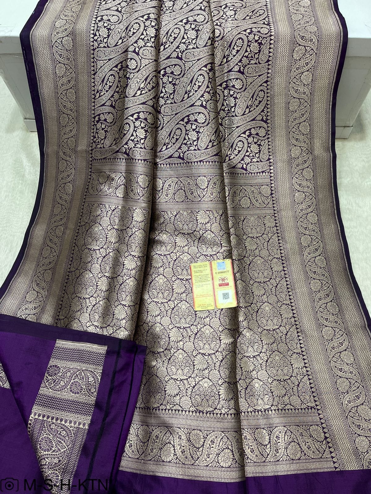 Purple Pure Banarasi Handwoven Katan Brocade Saree