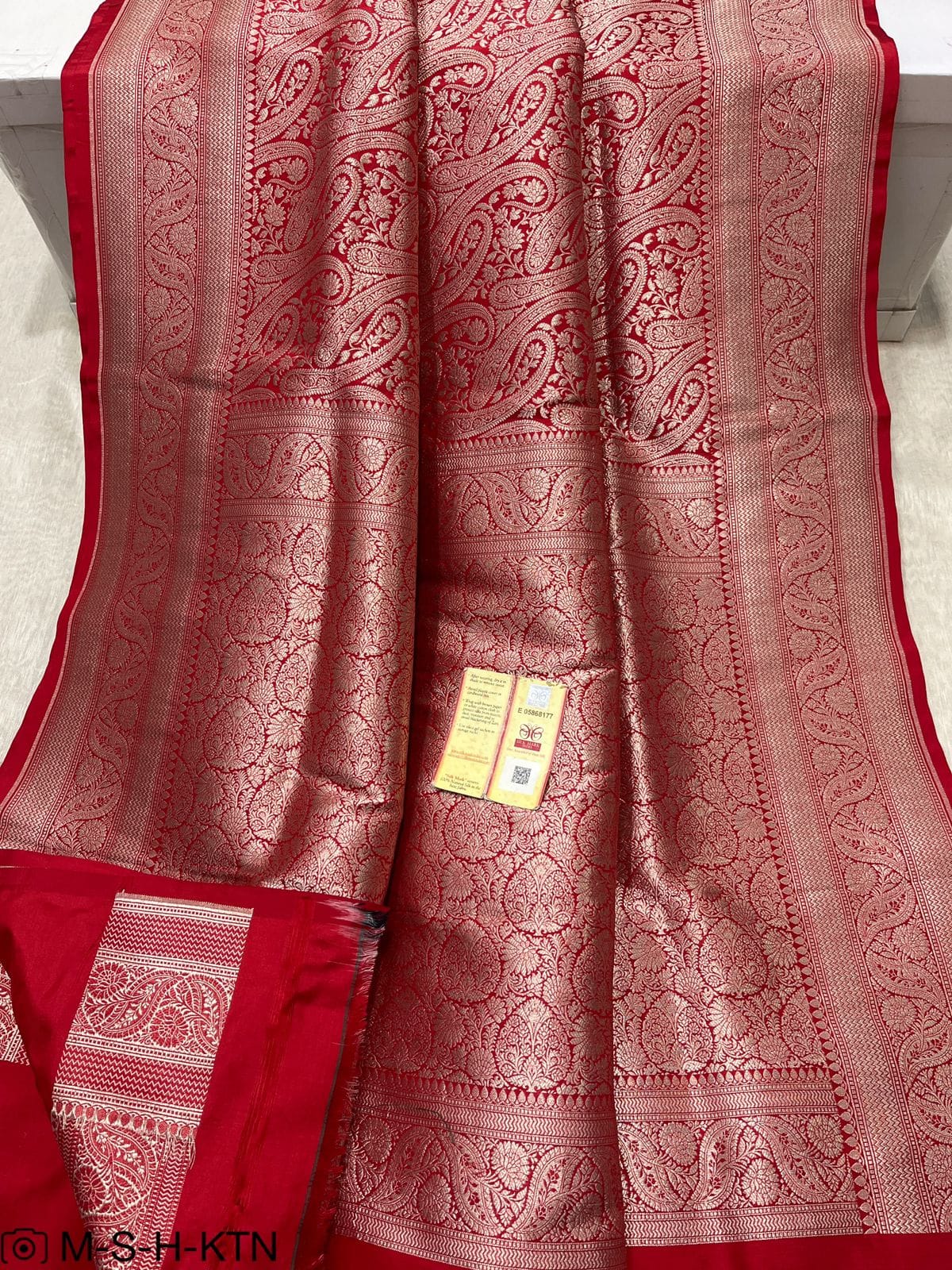 Red Pure Banarasi Handwoven Katan Brocade Saree