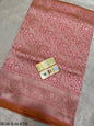 Pink Banarasi Pure Handwoven Katan Brocade Saree