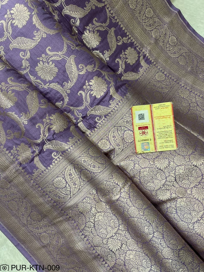 Pure Elegant Handwoven Katan Cutwork Banarasi Saree