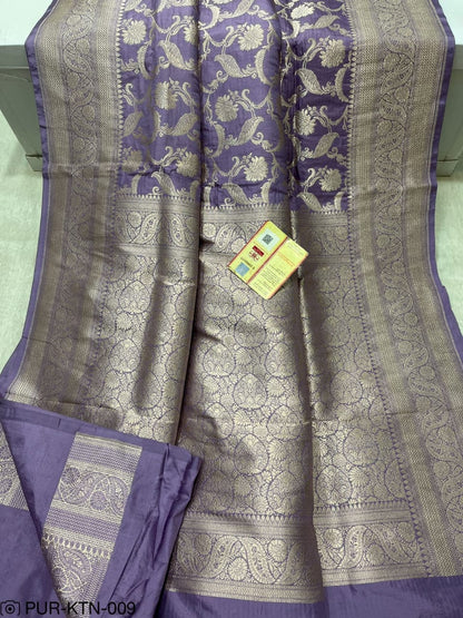 Pure Elegant Handwoven Katan Cutwork Banarasi Saree