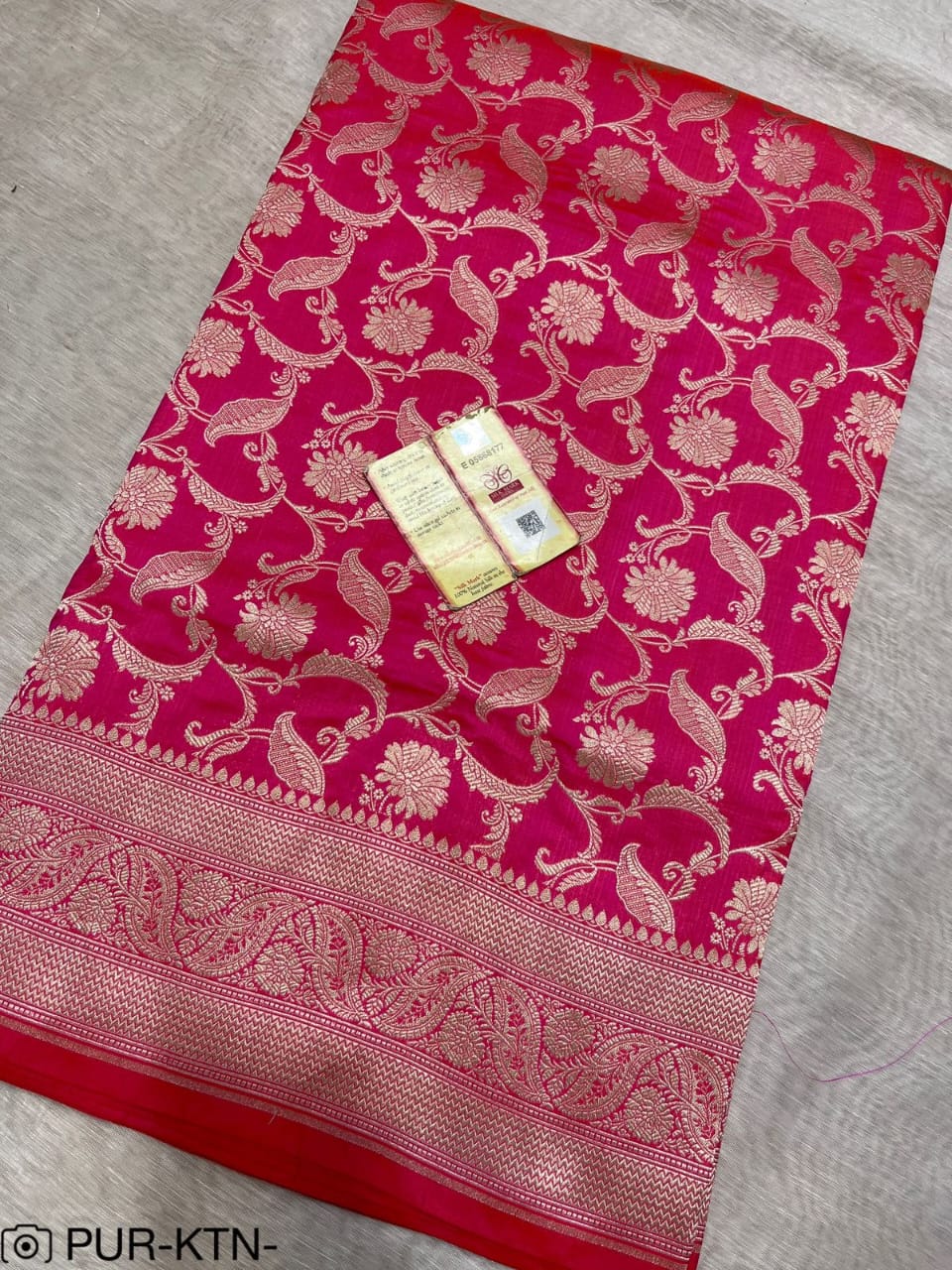 Pure Elegant Handwoven Katan Cutwork Banarasi Saree