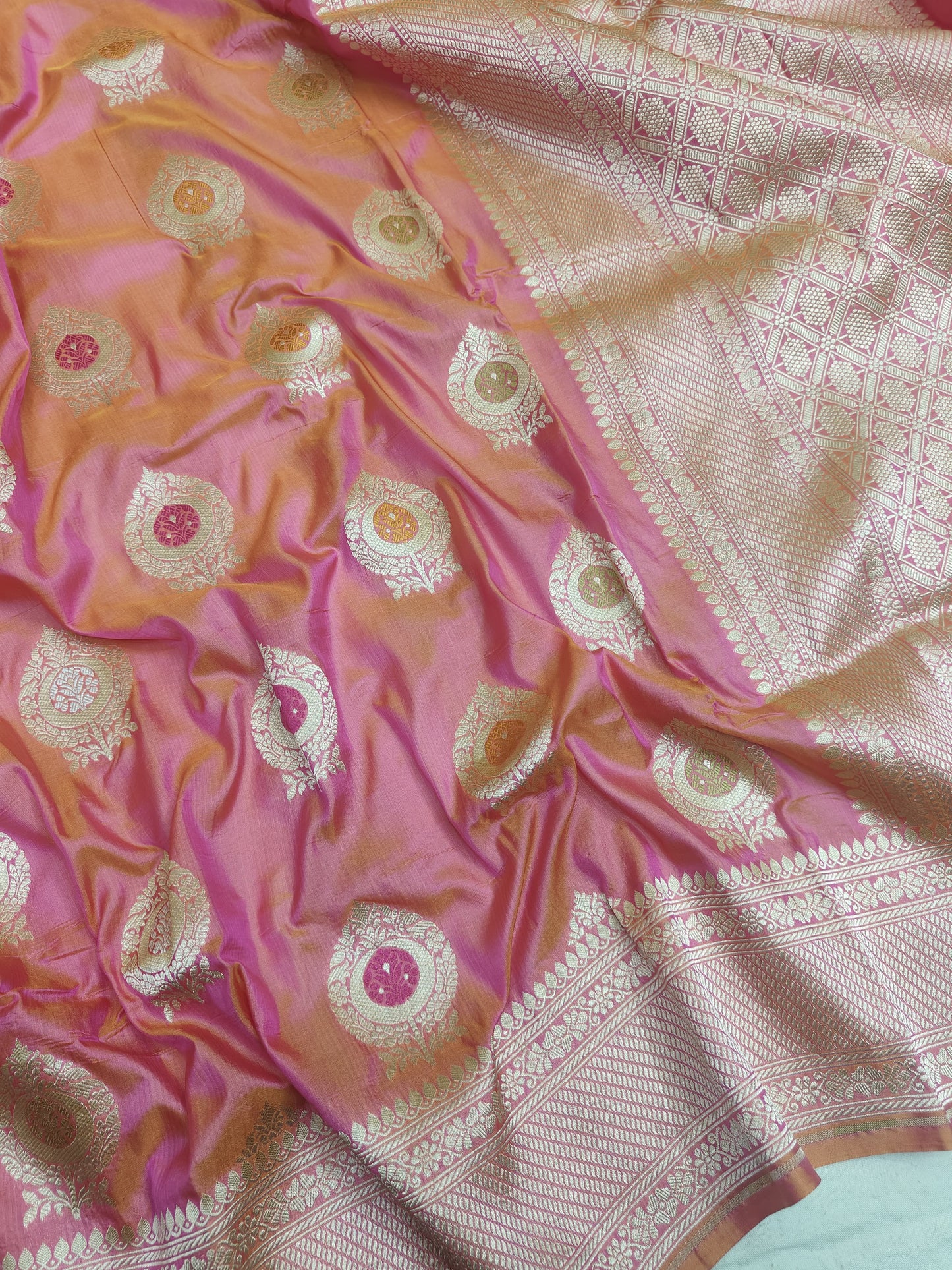 Pure Katan Silk Handloom Meenakari Boota Saree