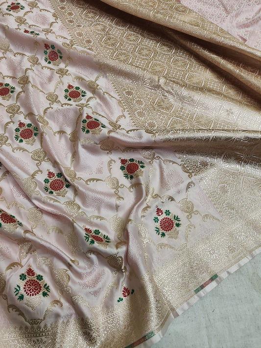 Banarasi Handwoven Satin Mashru Silk Saree