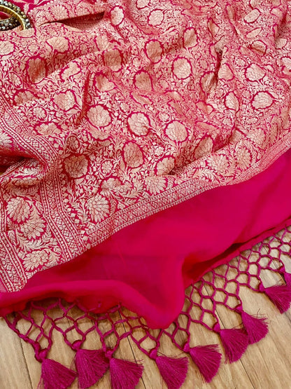 Pure Khaddi Georgette Banarasi Saree