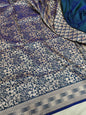 Dual Shade Blue Pure Handloom Katan Brocade Banarasi Saree