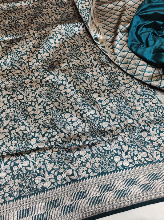 Suffire Pure Handloom Katan Brocade Banarasi Saree