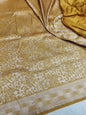 Yellow Pure Handloom Katan Brocade Banarasi Saree