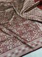 Maroon Pure Handloom Katan Brocade Banarasi Saree