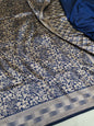Royal Blue Pure Handloom Katan Brocade Banarasi Saree