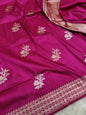 Magenta Handwoven Vintage Pure Banarasi Silk Boota Saree
