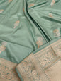 Pista Green Handwoven Vintage Pure Banarasi Silk Boota Saree